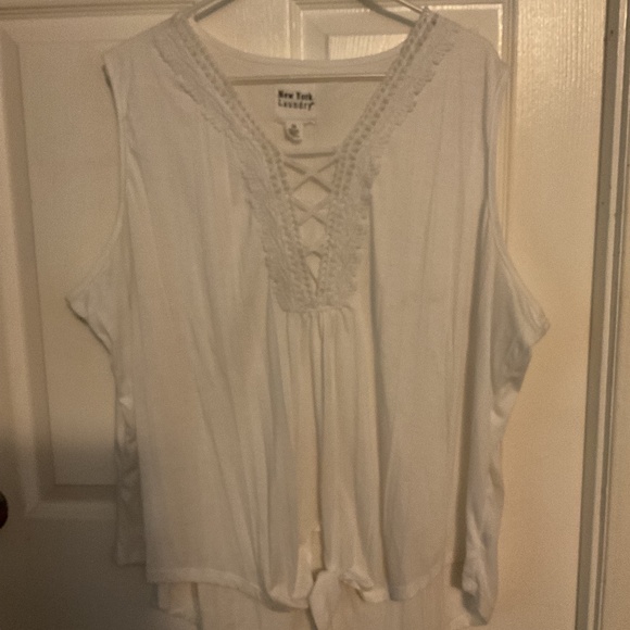 Sleeveless Embroidered Tie Front Top - Picture 1 of 3